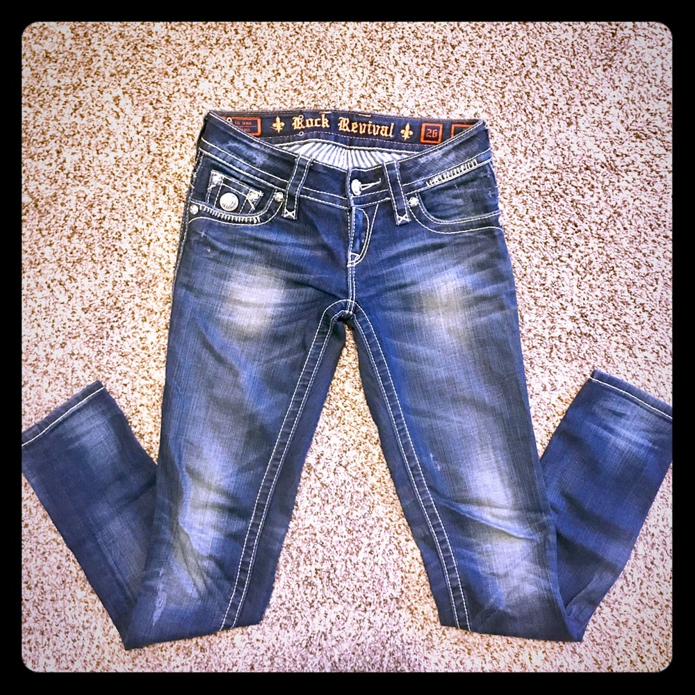 Rock Revival Jen Skinny Jeans, size 26